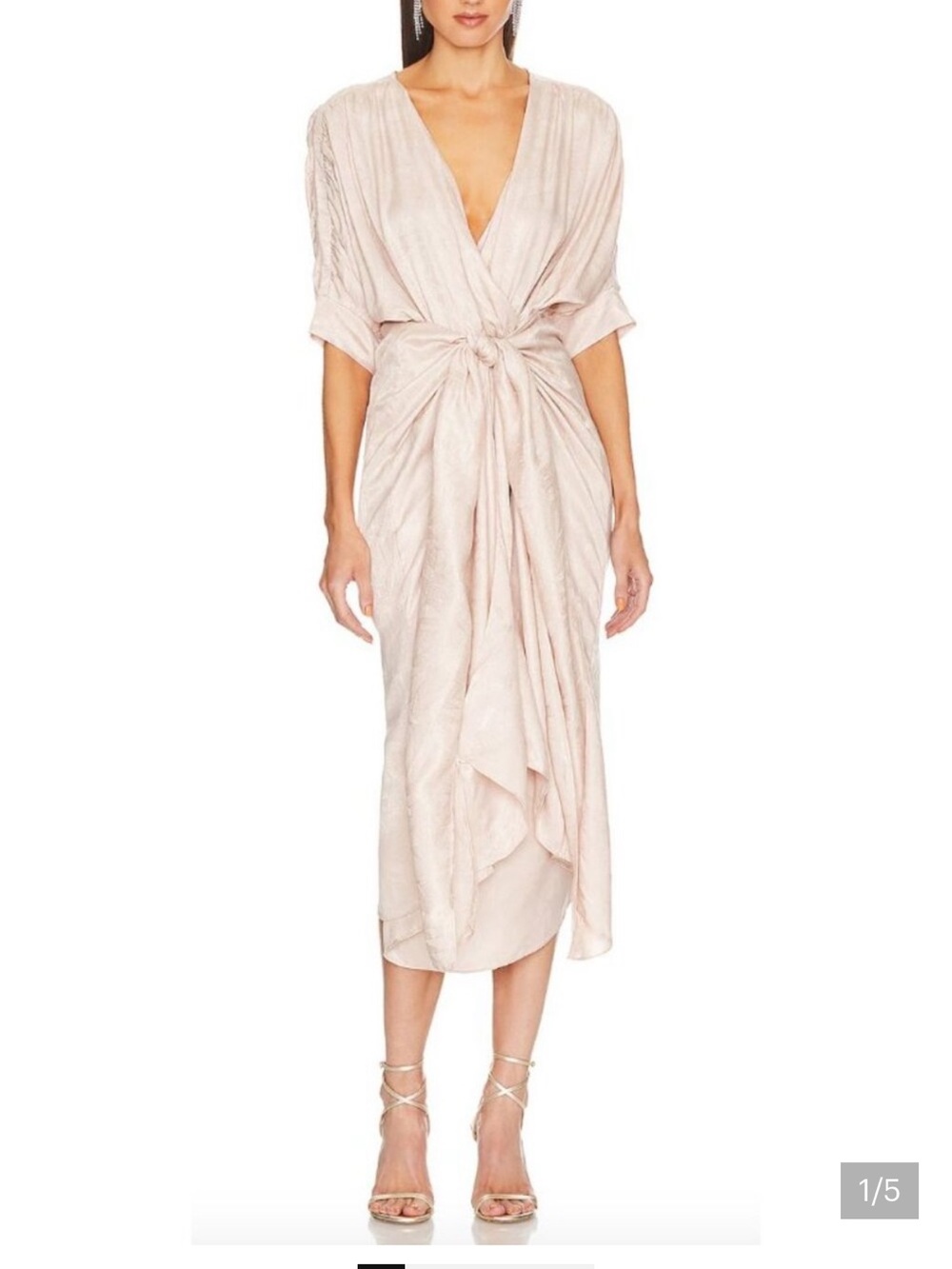 Callahan Blush Tie-Front Midi Skirt
